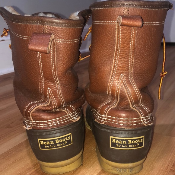 Mens LL Bean shearling lined boots size 12 - Picture 3 of 4